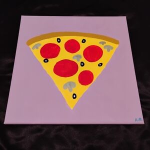 Pizza acrylic painting on canvas